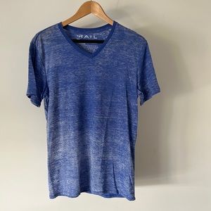 The Rail V-Neck Heathered Blue T-Shirt - Size S